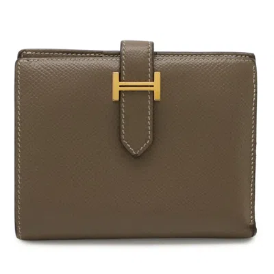 Pre-owned Hermes Etoupe Gray Epsom Leather Wallet (bi-fold) ()