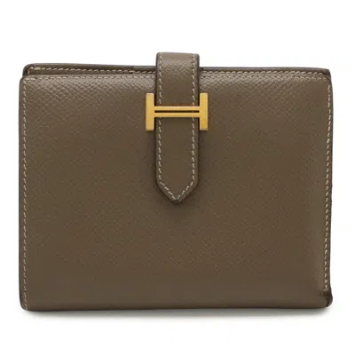 Pre-owned Hermes Etoupe Gray Epsom Leather Wallet (bi-fold) ()