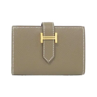 Pre-owned Hermes Etoupe Gray Epsom Leather Wallet (bi-fold) ()