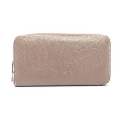 Pre-owned Hermes Etoupe Gray Gray Epsom Leather Long Wallet (bi-fold) () In Etoupe Gray, Gray