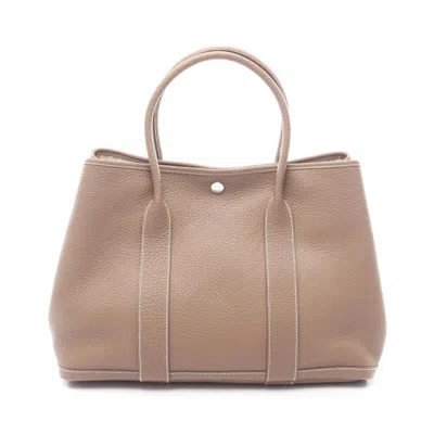 Pre-owned Hermes Etoupe Gray Gray Negonda Leather Handbag Tote Bag ()