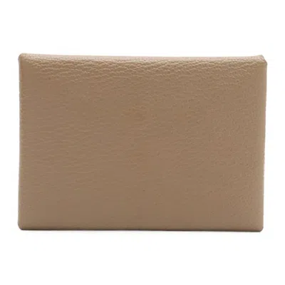 Pre-owned Hermes Etoupe Gray Grayish Leather Coin Purse/coin Case () In Etoupe Gray, Grayish