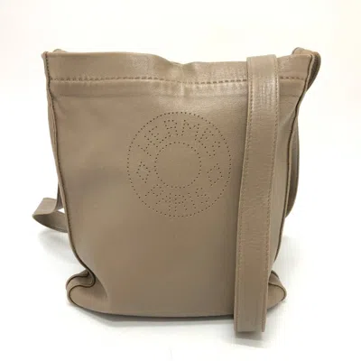 Pre-owned Hermes Etoupe Gray Leather Shoulder Bag ()