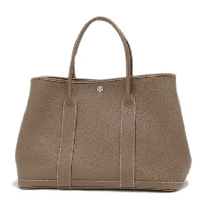 Pre-owned Hermes Etoupe Gray Negonda Leather Handbag Tote Bag ()