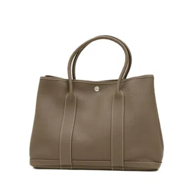 Pre-owned Hermes Etoupe Gray Negonda Leather Handbag Tote Bag ()
