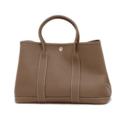 Pre-owned Hermes Etoupe Gray Negonda Leather Tote Bag ()
