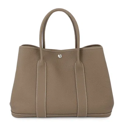 Pre-owned Hermes Etoupe Gray Negonda Leather Tote Bag ()