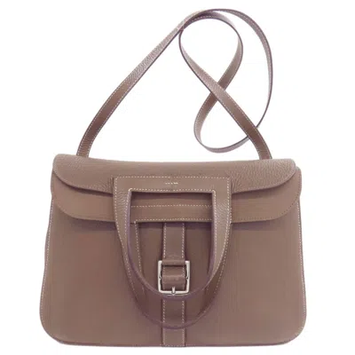 Pre-owned Hermes Etoupe Gray Shoulder Bag ()
