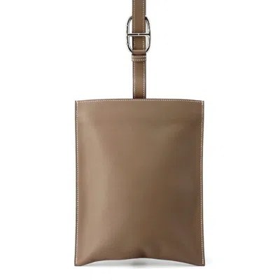 Pre-owned Hermes Etoupe Gray Swift Leather Shoulder Bag Sling Bag ()