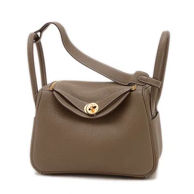 Pre-owned Hermes Etoupe Gray Taurillon Clemence Leather Shoulder Bag ()
