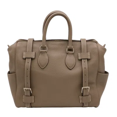 Pre-owned Hermes Etoupe Gray Taurillon Clemence Leather Tote Bag ()