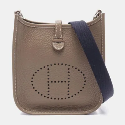 Pre-owned Hermes Etoupe Leather Evelyne Tpm Bag