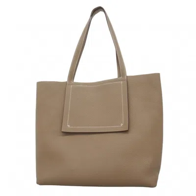 Pre-owned Hermes Etoupe Taurillon Clemence Leather Tote Bag () In Multi