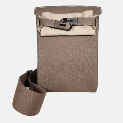 Pre-owned Hermes Etoupe Togo Hac A Dos Pm Bag Phw In Brown