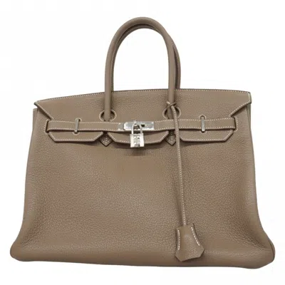 Pre-owned Hermes Etoupe Togo Leather Handbag () In Multi