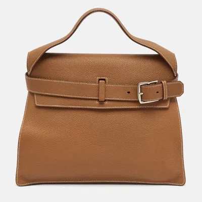 Pre-owned Hermes Etribelt Gold Togo Leather Bag In Brown