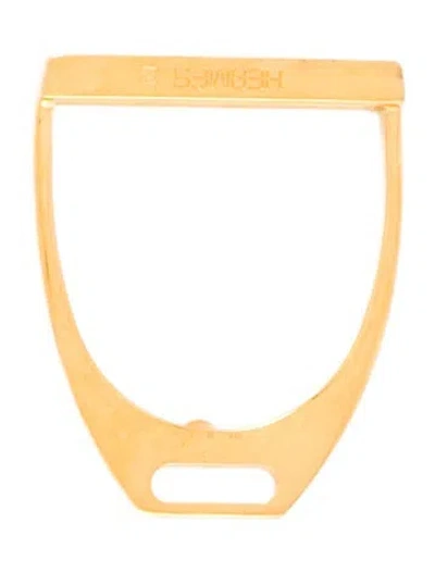 Pre-owned Hermes Etrier Belt Buckle In Gold