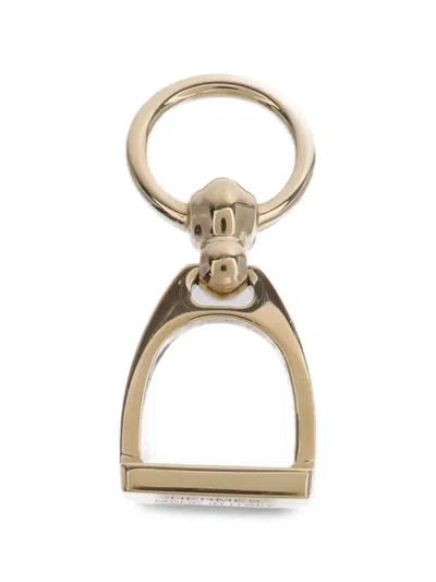 Pre-owned Hermes Etrier Scarf Ring In Gold