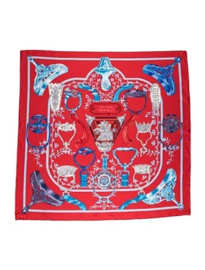 Pre-owned Hermes Etriers Silk Scarf In Orange