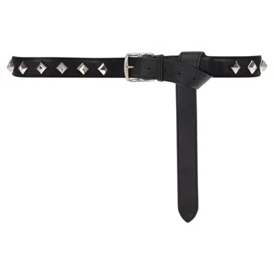 Pre-owned Hermes Etriviere Medor Multi Studed Leather Belt In Black