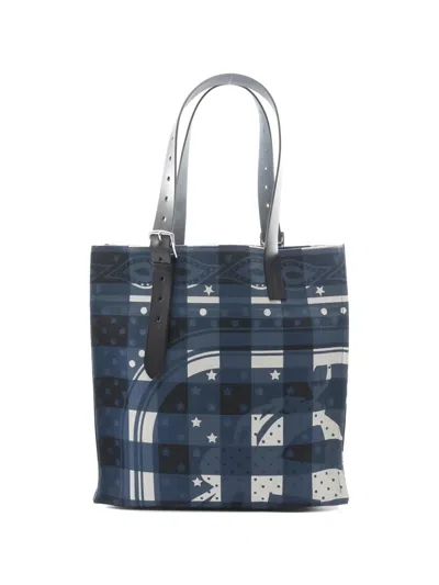 Pre-owned Hermes Etrivière Shopping Tote Bag In Blue