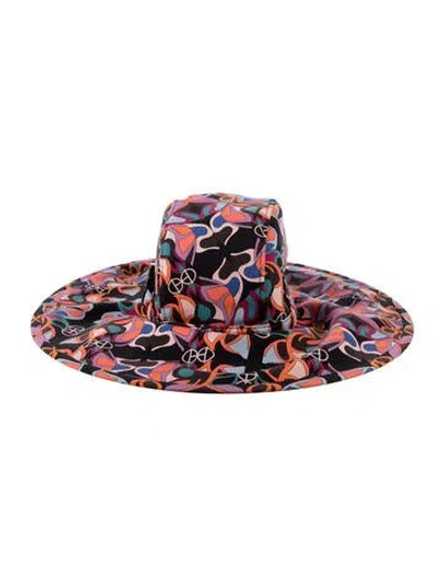 Pre-owned Hermes Eva Fleurs Hat In Black