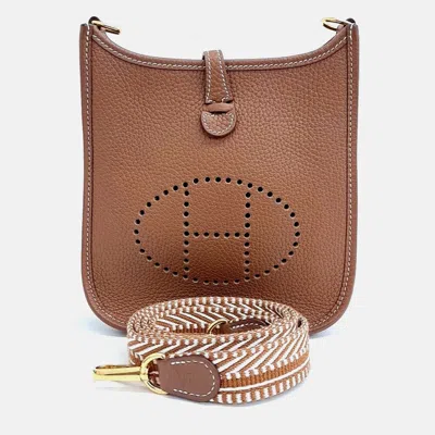 Pre-owned Hermes Evelyn 16 Brown Leather Bag