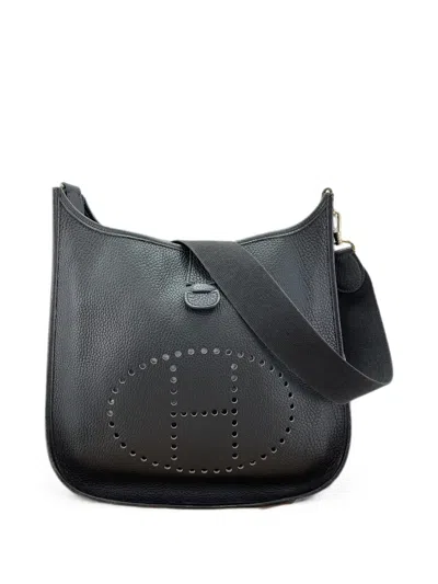 Pre-owned Hermes Evelyn 1gm Crossbody Bag In Black