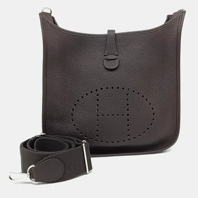 Pre-owned Hermes Evelyn 29 Brown Leather Bag