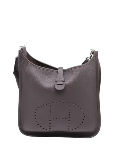 Pre-owned Hermes Evelyn Iii Perforated Shoulder Bag In Gray