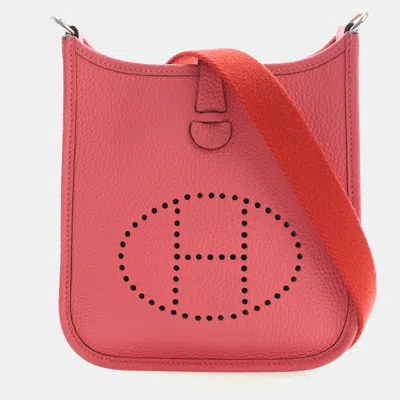 Pre-owned Hermes Evelyne 16 Rose Lipstick Clemence Leather Crossbody Bag In Pink