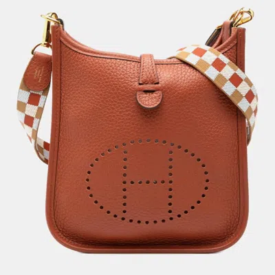 Pre-owned Hermes Evelyne 16 Tpm Cuivre Taurillon Clemence Leather Shoulder Bag In Brown