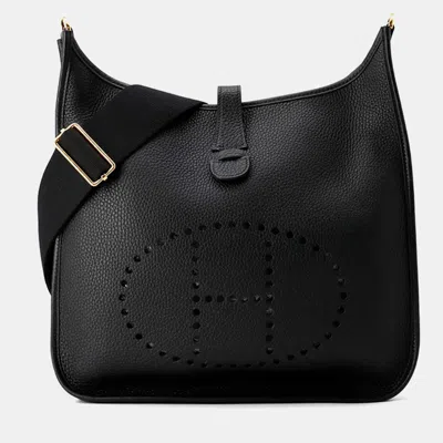 Pre-owned Hermes Evelyne 3 Gm Black Taurillon Clemence Bag