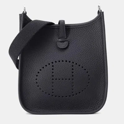 Pre-owned Hermes Evelyne Amazon Long Tpm Caban Taurillon Clemence Crossbody Bag In Black