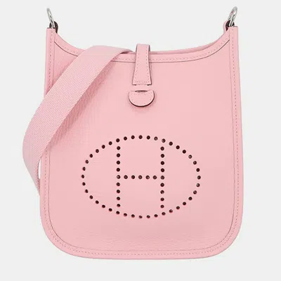 Pre-owned Hermes Evelyne Amazon Rose Sakura Taurillon Clemence Size Tpm In Pink