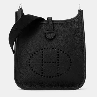 Pre-owned Hermes Evelyne Amazon Short Black Taurillon Clemence Size Tpm