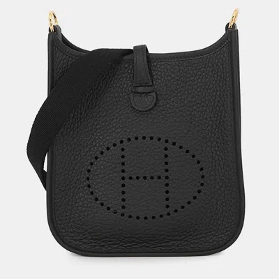 Pre-owned Hermes Evelyne Amazone 16 Tpm Black Taurillon Clemence Crossbody Bag