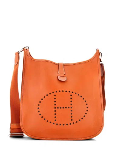 Pre-owned Hermes Evelyne Bag Gen I Epsom Gm Crossbody Bag In Brown