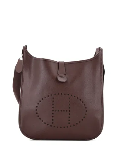 Pre-owned Hermes Evelyne Bag Gen Ii Epsom Gm Crossbody Bag In Brown