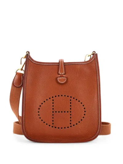Pre-owned Hermes Evelyne Bag Gen Iii Barenia Faubourg Tpm Crossbody Bag In Brown