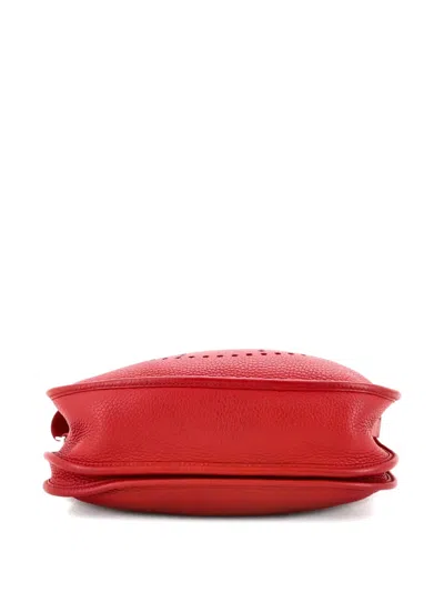 Pre-owned Hermes Evelyne Bag Gen Iii Clemence Gm Crossbody Bag In Red