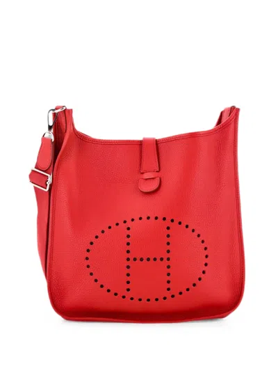 Pre-owned Hermes Evelyne Bag Gen Iii Clemence Gm Crossbody Bag In Red