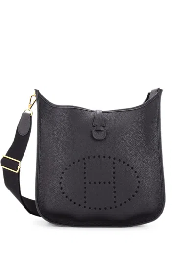 Pre-owned Hermes Evelyne Bag Gen Iii Clemence Pm Crossbody Bag In Black
