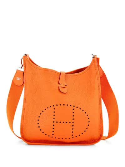Pre-owned Hermes Evelyne Bag Gen Iii Clemence Pm Crossbody Bag In Orange