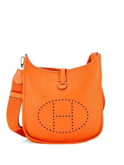 Pre-owned Hermes Evelyne Bag Gen Iii Clemence Pm Crossbody Bag In Orange