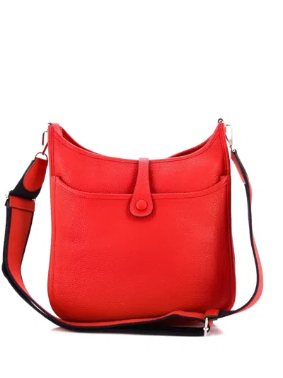 Pre-owned Hermes Evelyne Bag Gen Iii Clemence Pm Crossbody Bag In Red