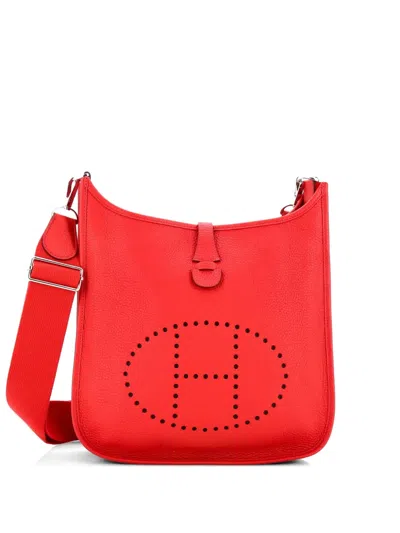 Pre-owned Hermes Evelyne Bag Gen Iii Clemence Pm Crossbody Bag In Red