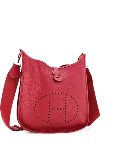 Pre-owned Hermes Evelyne Bag Gen Iii Clemence Pm Crossbody Bag In Red