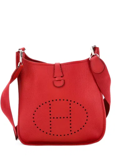 Pre-owned Hermes Evelyne Bag Gen Iii Clemence Pm Crossbody Bag In Red