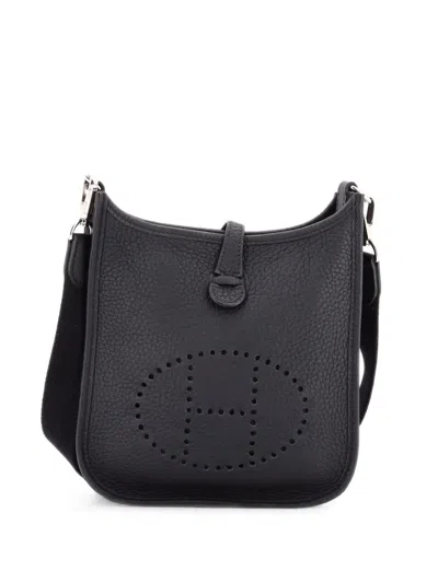 Pre-owned Hermes Evelyne Bag Gen Iii Clemence Tpm Crossbody Bag In 黑色